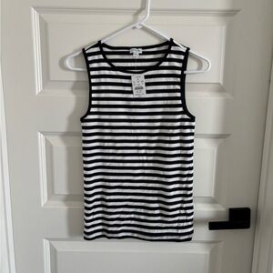 NWT J Crew Navy and White Tank Top Size S